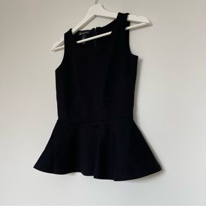 INC International Concepts Black Peplum Sleeveless Shirt Tank Top Size XSmall